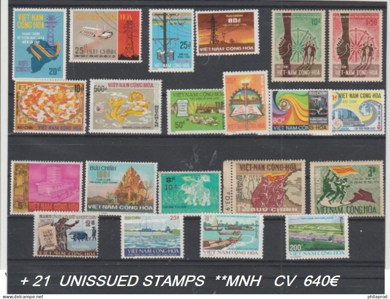 VIETNAM  1951-1975  PAYS COMPLETE / COUNTRY COLLECTION  used  see 7 scans...+ 21 Unissued    RARE