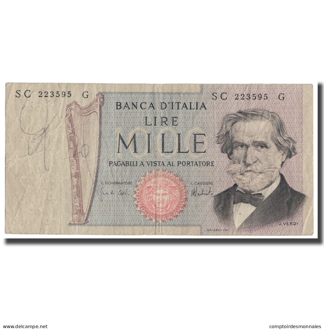 Billet, Italie, 1000 Lire, 1969-1981, KM:101d, TB+ - 1000 Lire