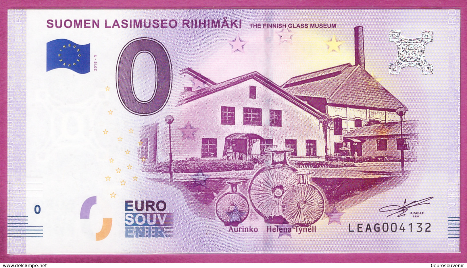 0-Euro LEAG 2018-1 SUOMEN LASIMUSEO RIIHIMÄKI - THE FINNISH GLASS MUSEUM - Privéproeven