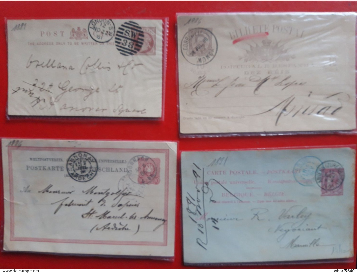 Lot De 10 Cartes ENTIER POSTAUX DIFFERENTS PAYS EUROPE DATANT DE 1881 A 1896 - Colecciones (sin álbumes)