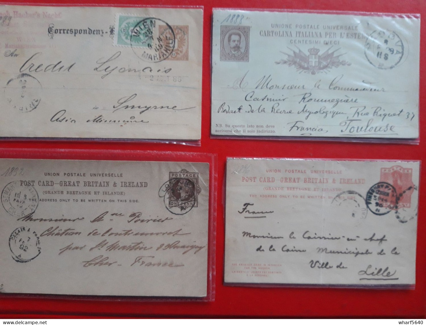 Lot De 10 Cartes ENTIER POSTAUX DIFFERENTS PAYS EUROPE DATANT DE 1881 A 1896 - Colecciones (sin álbumes)