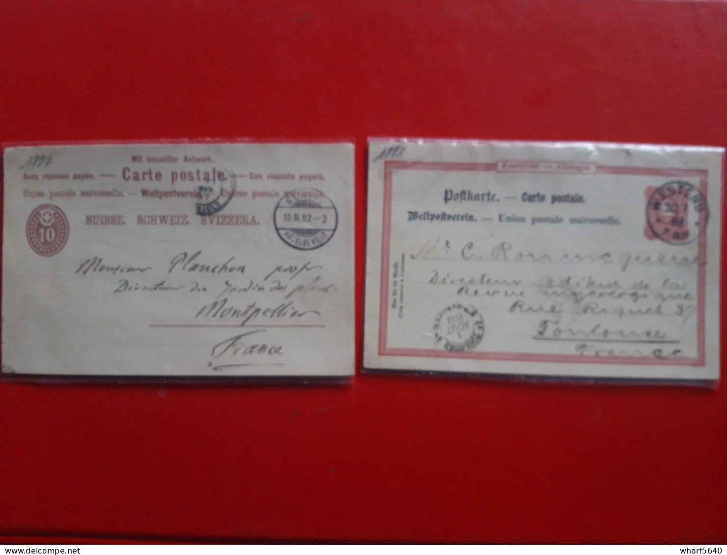 Lot De 10 Cartes ENTIER POSTAUX DIFFERENTS PAYS EUROPE DATANT DE 1881 A 1896 - Collections (sans Albums)