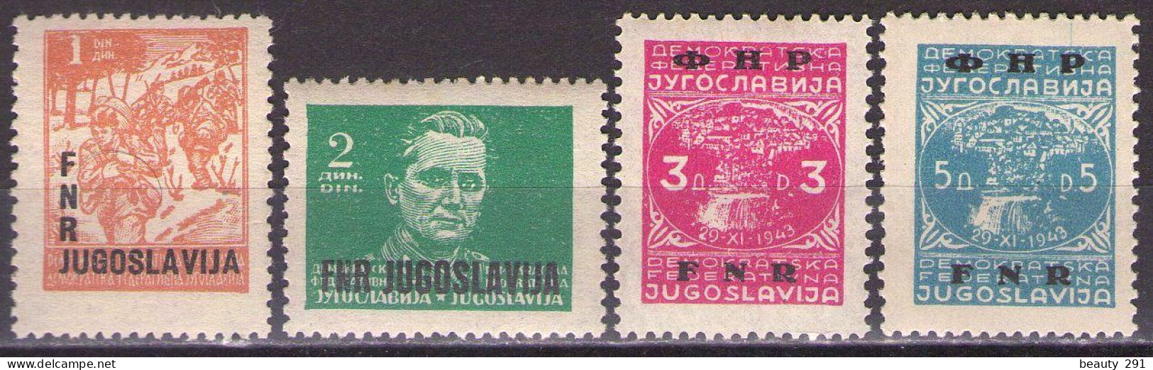 Yugoslavia 1950 - Definitive With Overprint, Mi 601-604 - MNH**VF - Unused Stamps