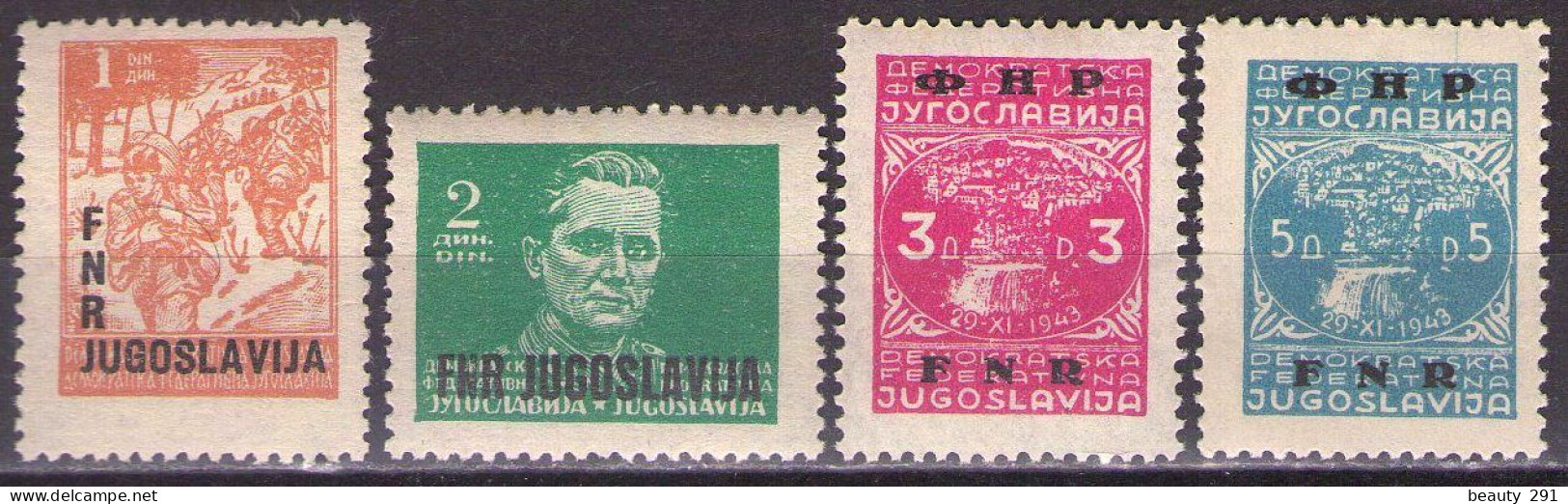 Yugoslavia 1950 - Definitive With Overprint, Mi 601-604 - MNH**VF - Ungebraucht