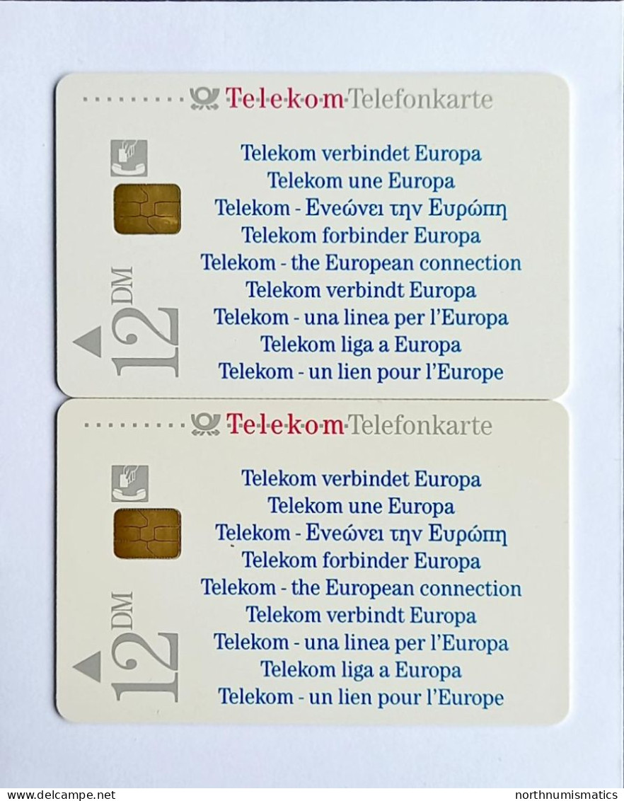 2 Pcs Germany Telekom Telefonkarte Chip Phone Card  Mint Consecutive - Lots - Collections