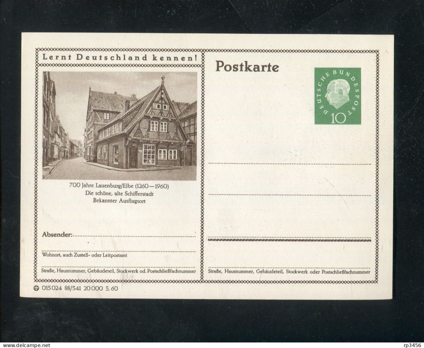 "BUNDESREPUBLIK DEUTSCHLAND" 1960, Bildpostkarte Mit Bild "LAUENBURG" ** (R1175) - Illustrated Postcards - Mint