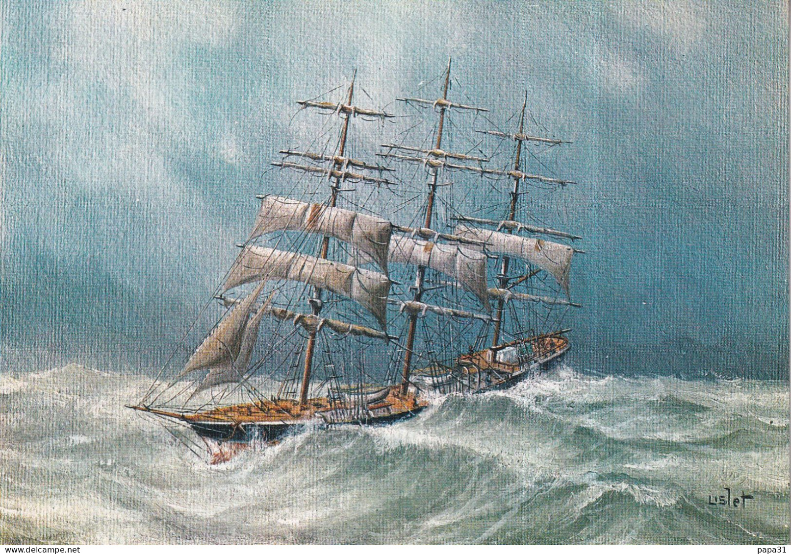 LES GRANDS VOILLIERS  FRANCAIS  - Le Trois Mâts Barque " CHARLEMAGNE " - Sailing Vessels