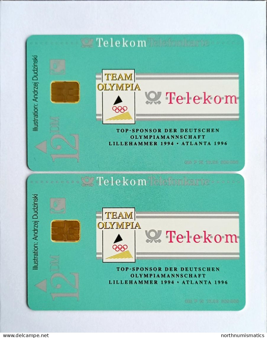 2 Pcs Germany Telekom Telefonkarte Chip Phone Card  Mint Consecutive Number - Lots - Collections