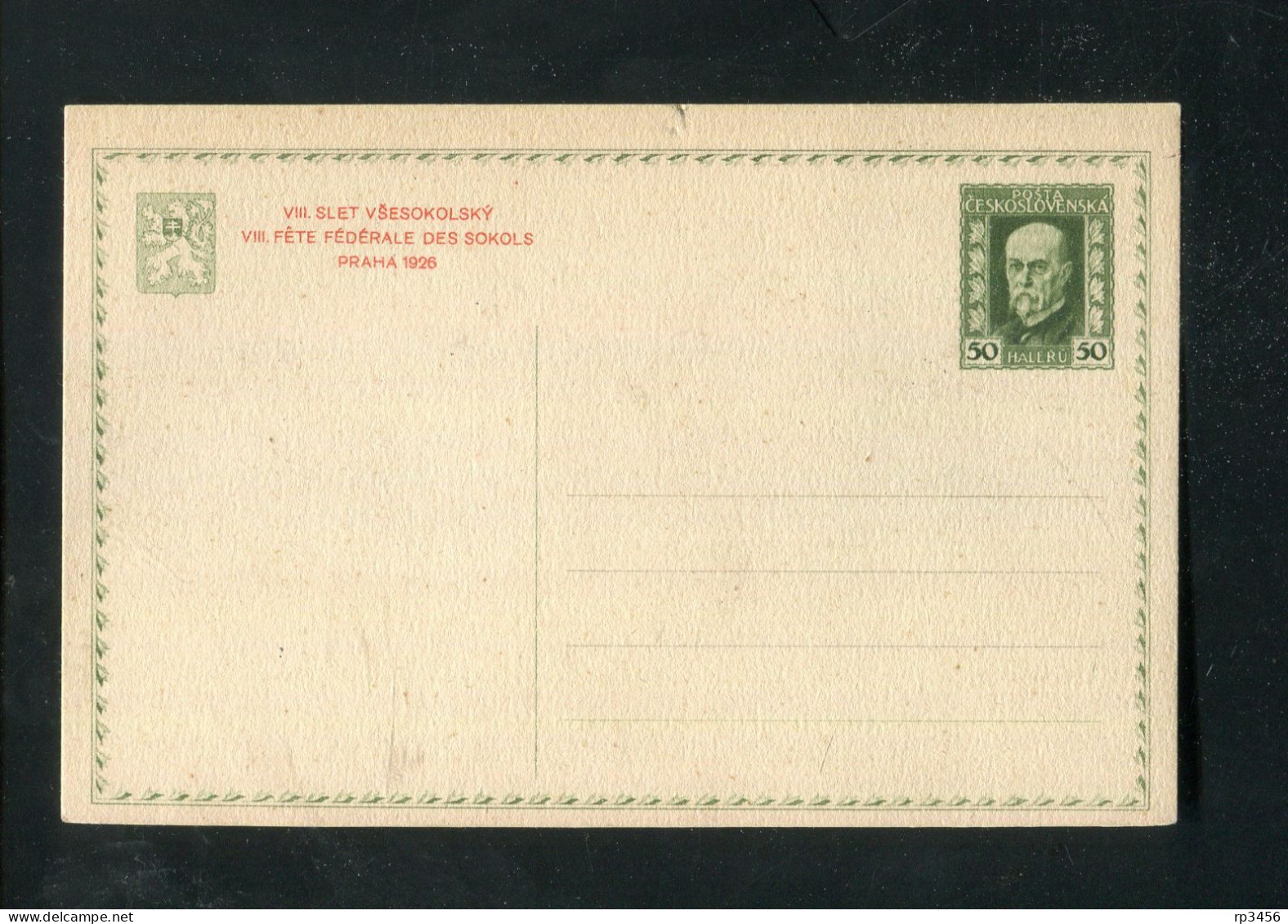 "TSCHECHOSLOWAKEI" 1926, Sonderpostkarte Mi. P 41 "Sokol-Kongress" ** (R1177) - Postales