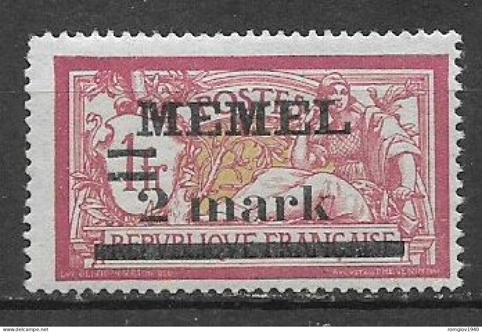 MEMEL OCCUPAZIONE TEDESCA  1920 FRANCOBOLLI DI FRANCIA  SOPRASTAMPATI UNIF.28  MNH  XF - Andere & Zonder Classificatie