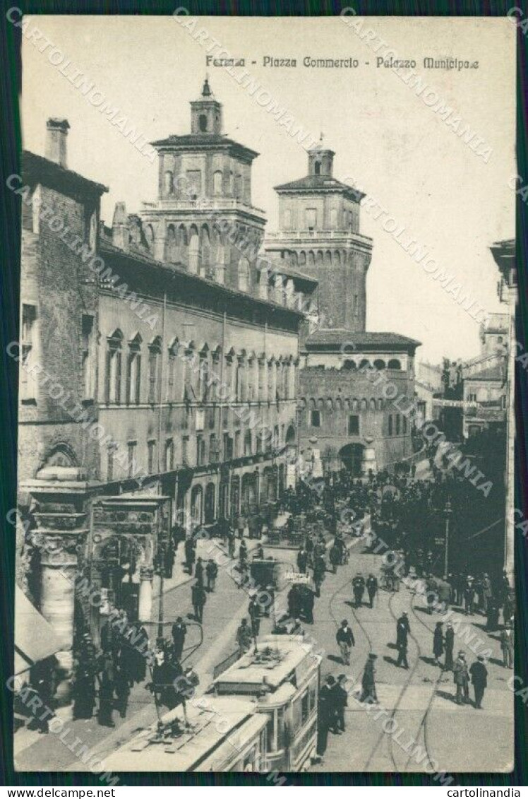 Ferrara Da Piazza Commercio Tram Cartolina QT4648 - Ferrara