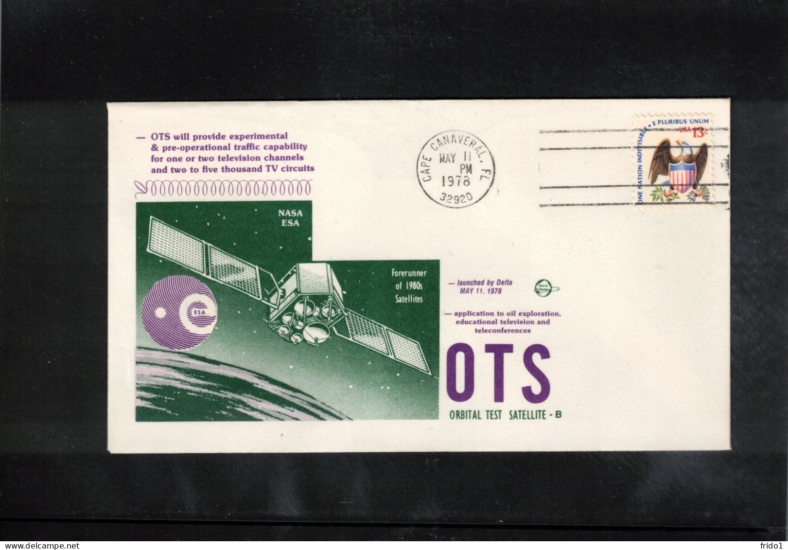 USA 1978 Space / Weltraum Satellite ESA - OTS - Orbital Test Satellite - B Interesting Cover - USA