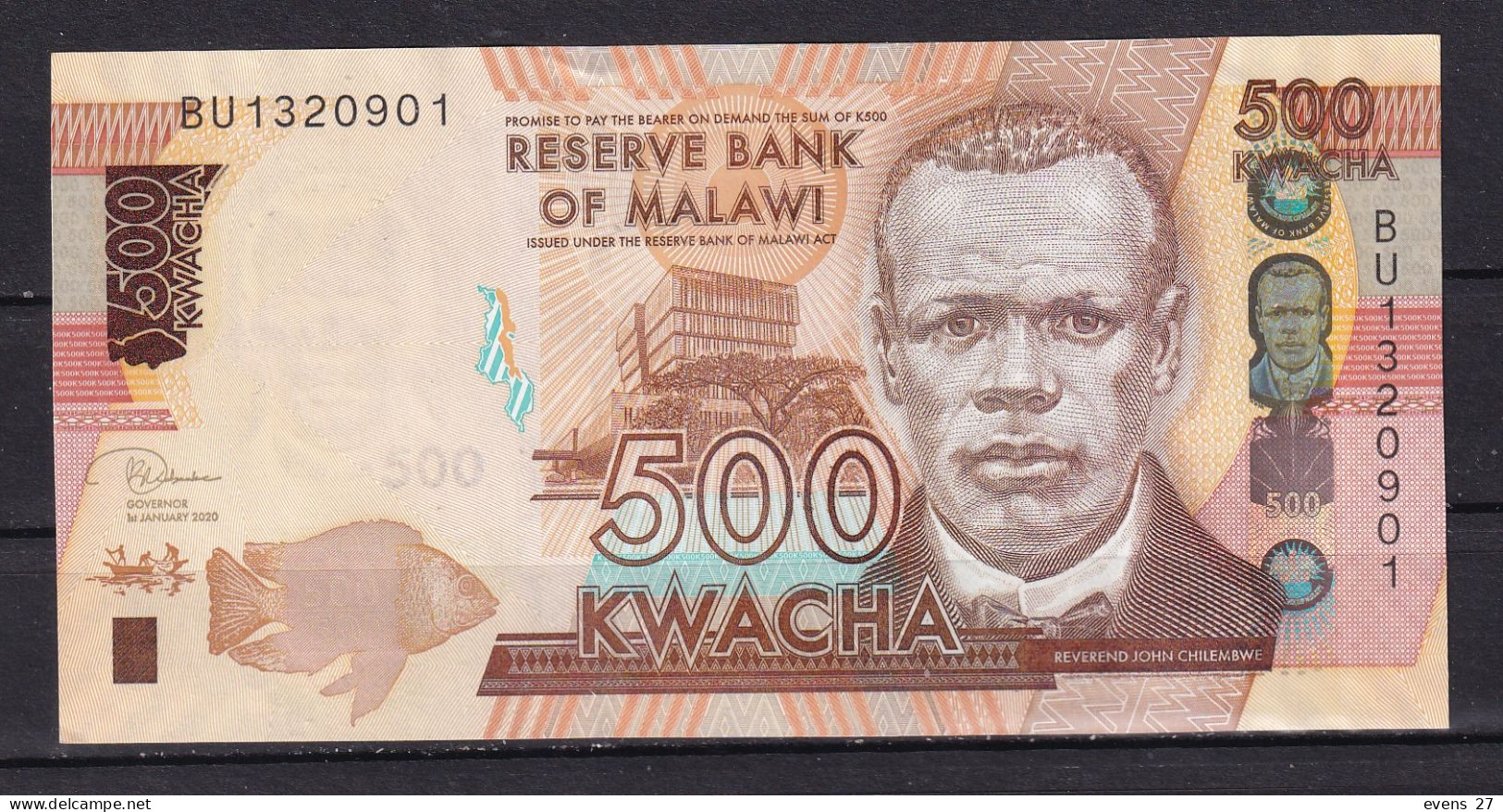 MALAWI-2020-RESERVE BANK OF MALAWI-  KW500ACHA- BU PREFIX-UNCIRCULATED. - Autres - Afrique