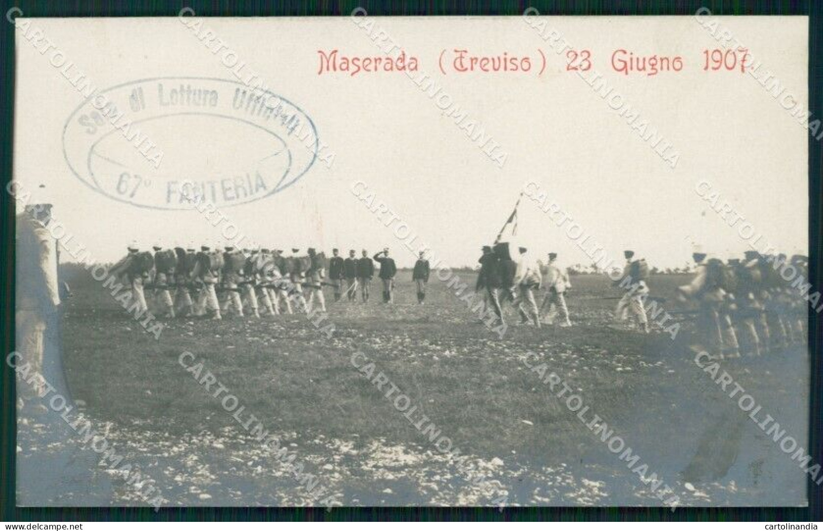 Treviso Maserada 67º Reggimento Fanteria Militari Foto Cartolina QT7772 - Treviso
