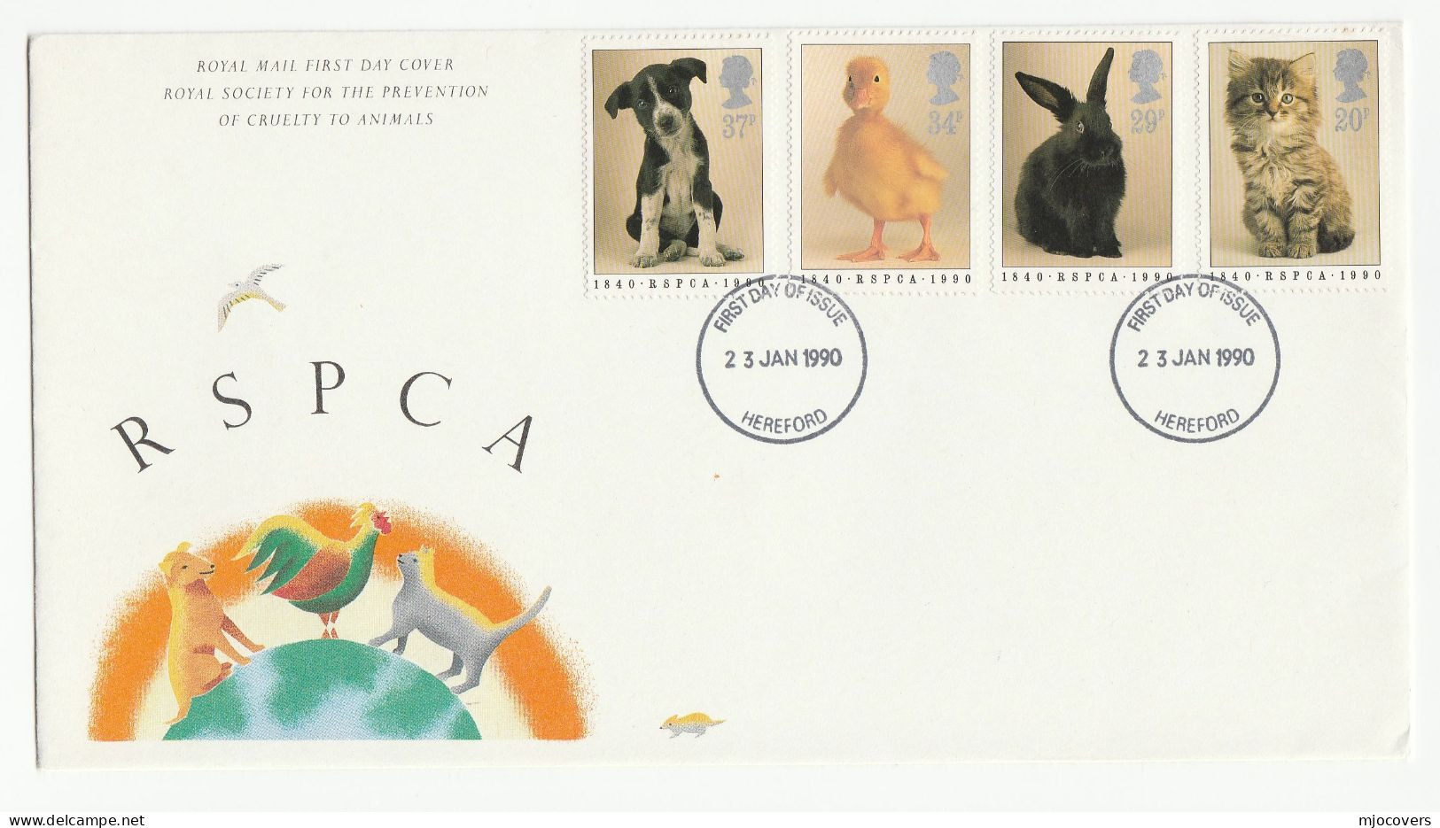 DOGS 3 Diff   FDC 1981 - 1990   Gb Stamps  Cover Dog - Dogs