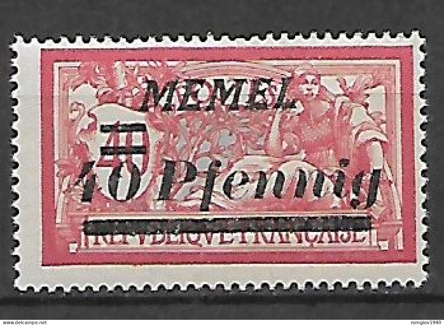 MEMEL OCCUPAZIONE TEDESCA 1922 FRANCOBOLLI DI FRANCIA SOPRASTAMPATI UNIF.53 MLH VF - Andere & Zonder Classificatie