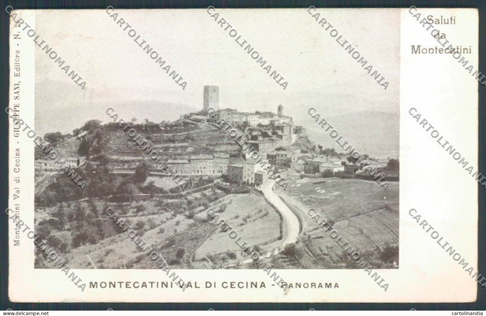 Pisa Montecatini Val Di Cecina PIEGHINA Cartolina ZG1690 - Pisa