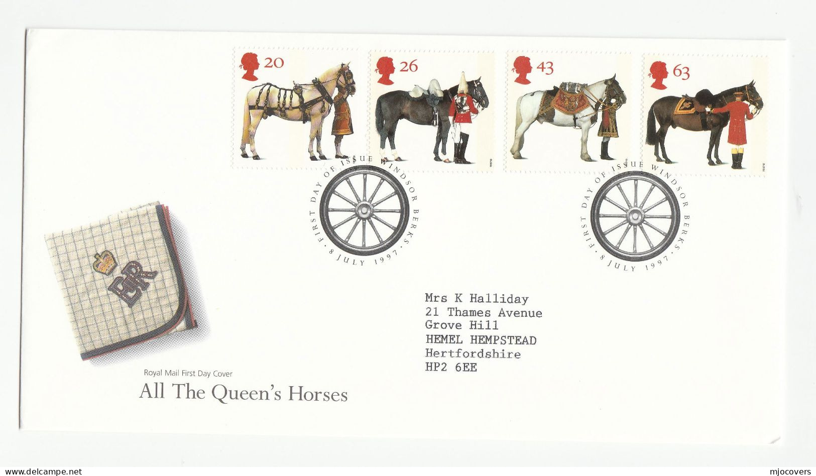 Working HORSES 3 Diff   FDC 1979 - 1997  Gb Stamps  Cover Horse - Chevaux