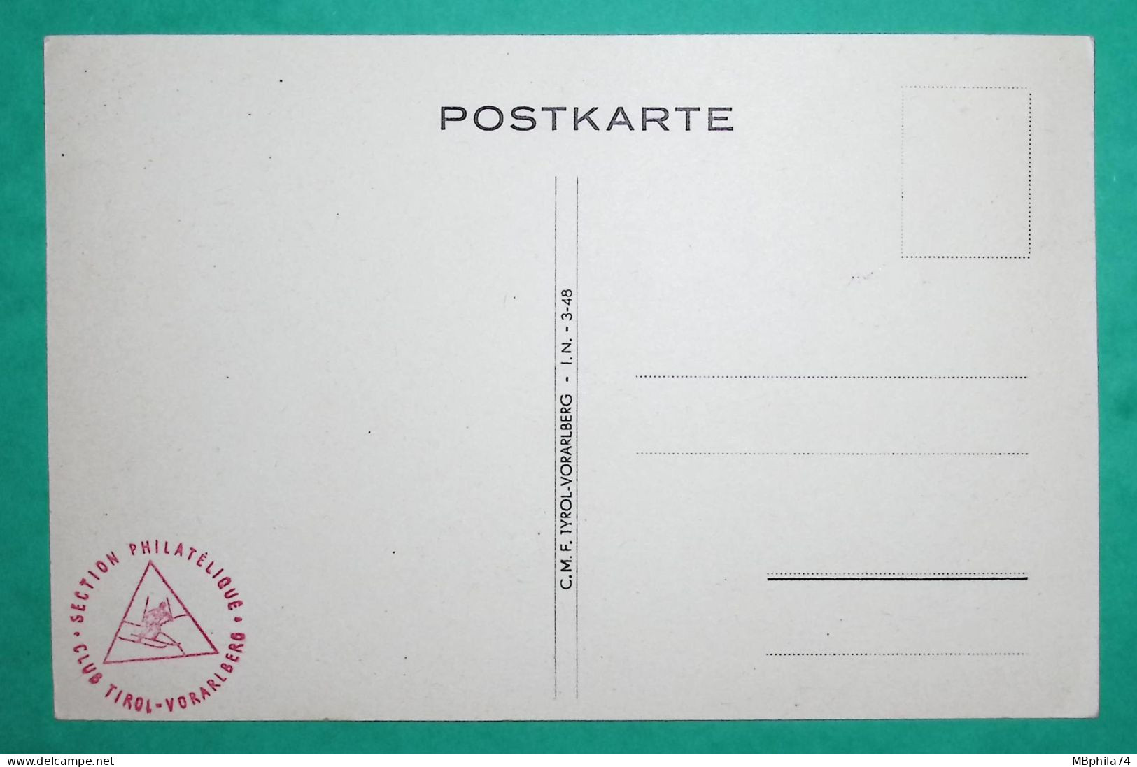 CARTE MAXIMUM MAX CARD OLYMPISCHE SPIELE OLYMPIC GAMES 1948 AUSSTELLUNG EXPOSITION WIEN VIENNE - Cartas Máxima