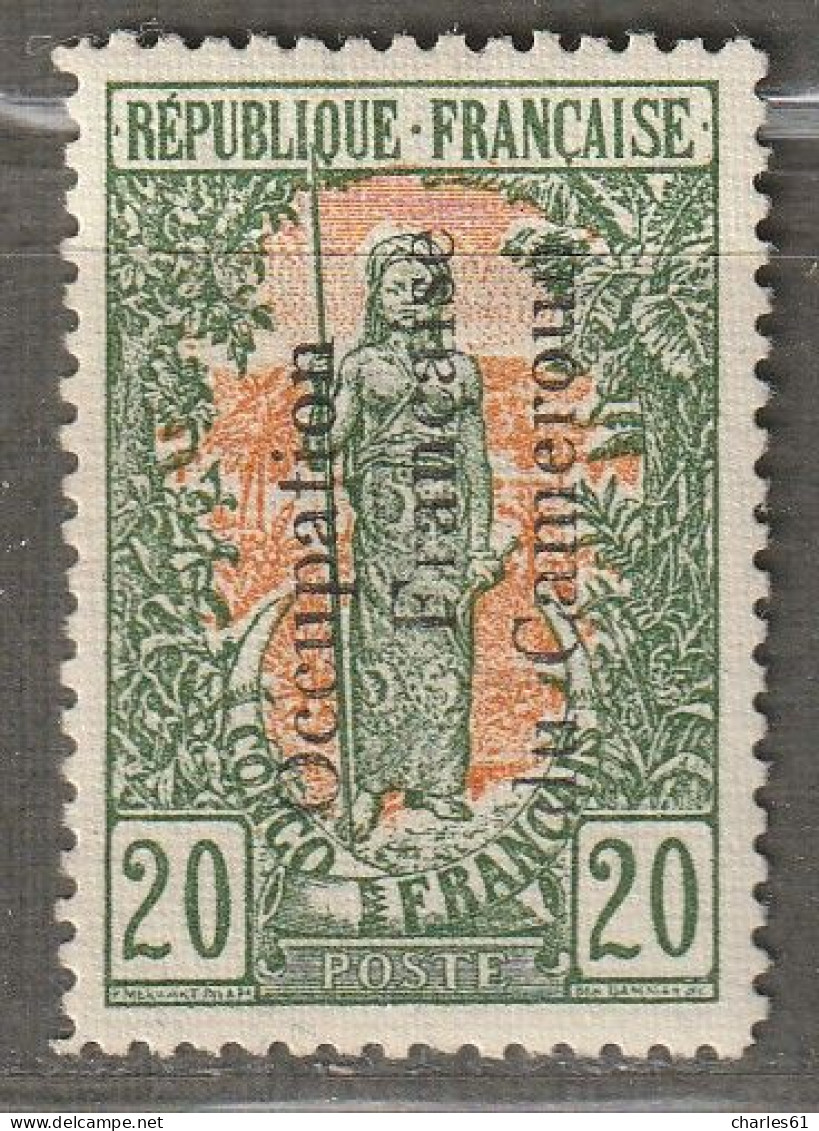 CAMEROUN - N°58 * (1916) 20c Vert Et Jaune Foncé - Occupation Française - - Unused Stamps