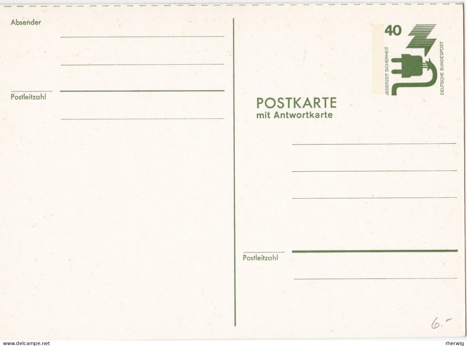 BRD Postkarte Mit Antwortkarte 2x Mi.Nr. 699 Eingedruckt **, Unfallverhütung - Postkaarten - Ongebruikt
