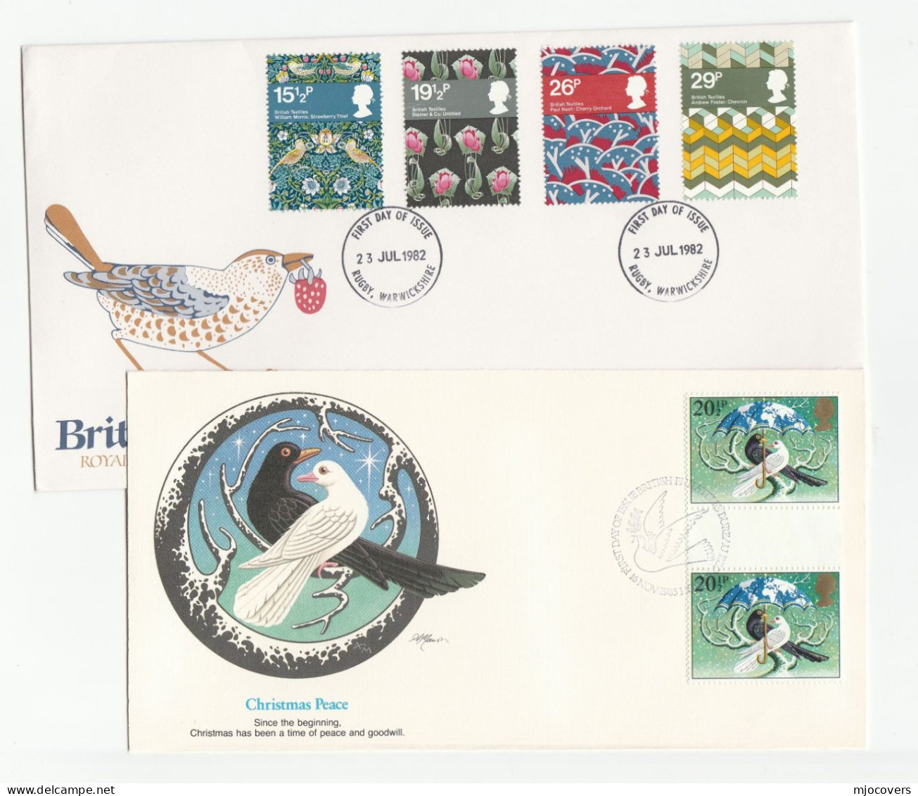 BIRDS 4 Diff  FDCs 1980s  Gb Stamps  Cover Bird Fdc - Pájaros Cantores (Passeri)