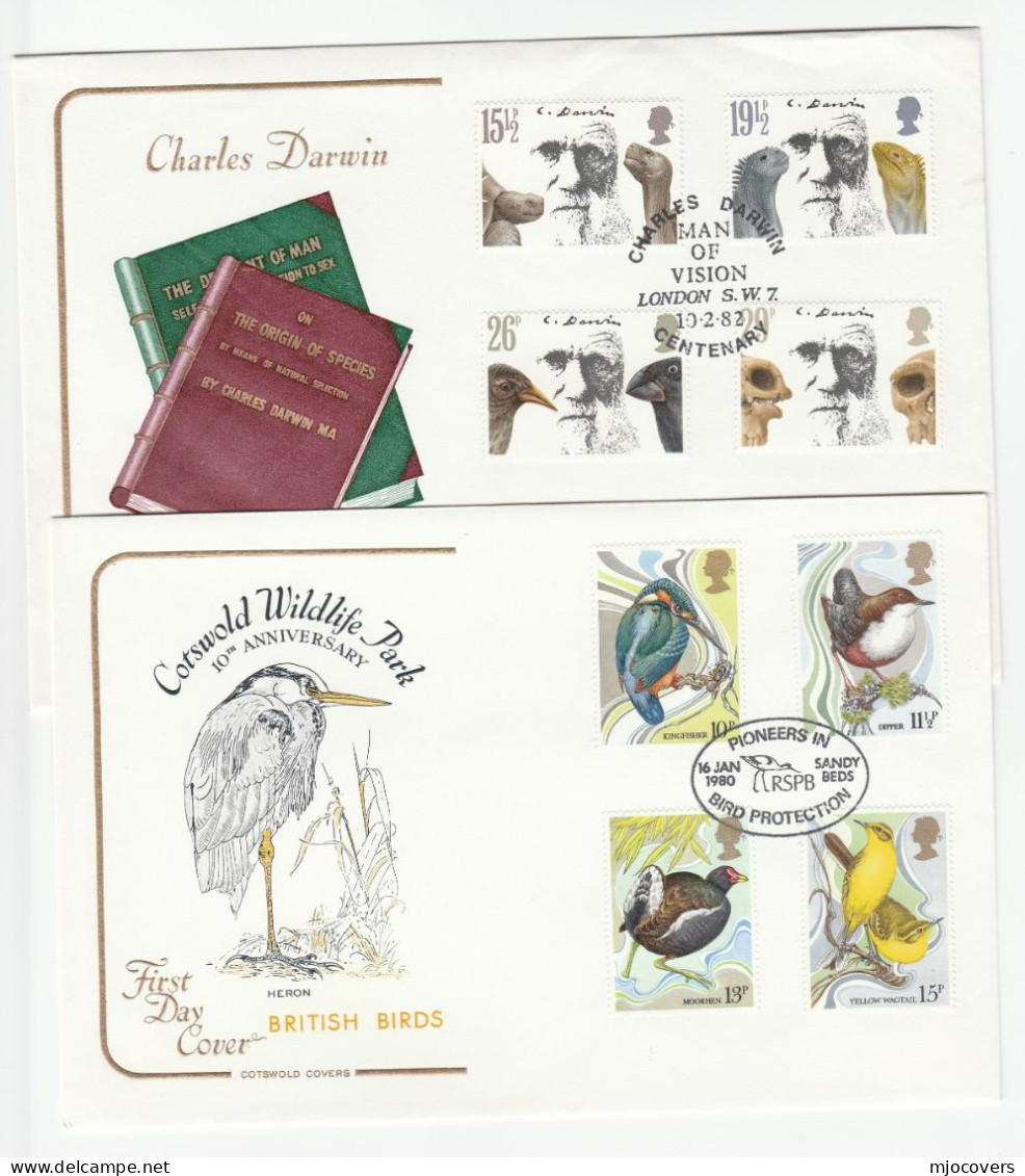 BIRDS 4 Diff  FDCs 1980s  Gb Stamps  Cover Bird Fdc - Songbirds & Tree Dwellers