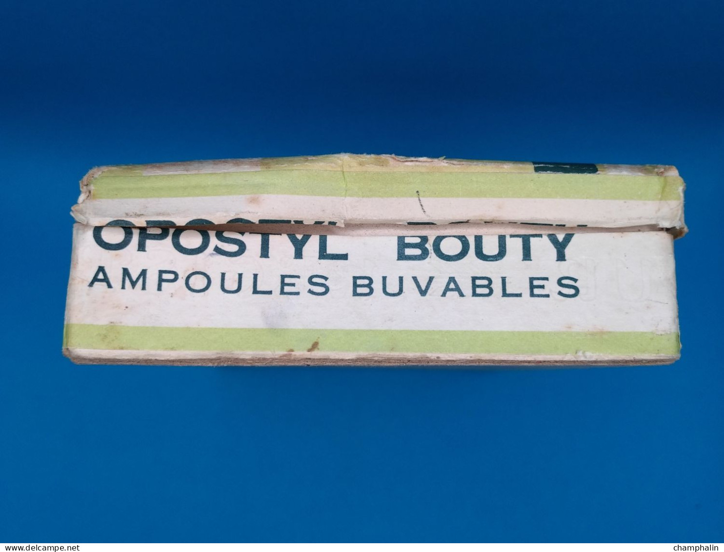 Boîte en carton ancienne - Ampoules Opostyl - Laboratoire Bouty à Paris (75) - Année 1943 Pharmacie P. Giono Médicament