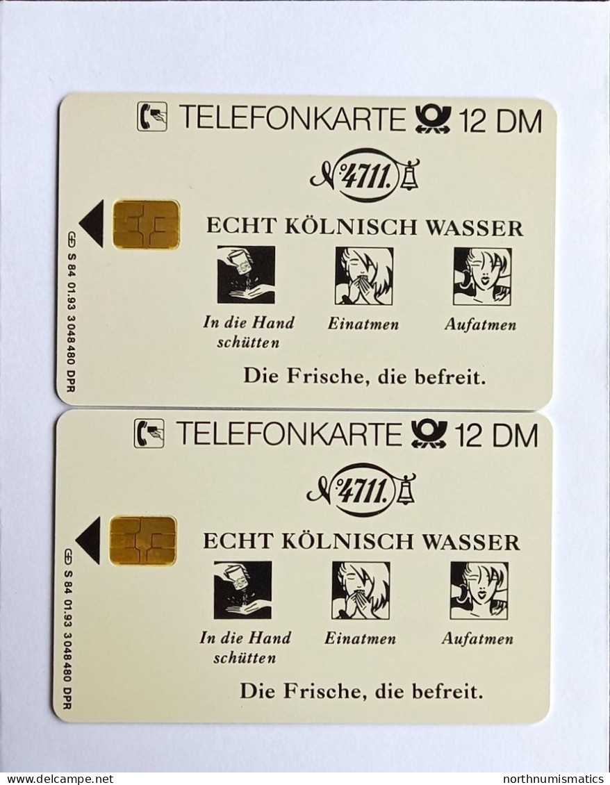 2 Pcs Germany Telekom Telefonkarte Chip Phone Card  Mint Consecutive Number - Lots - Collections