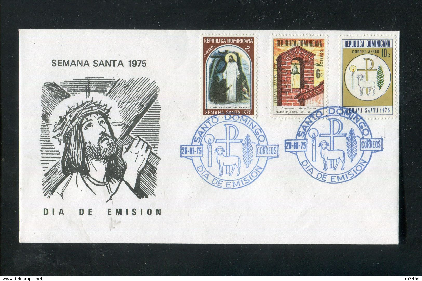 "DOMINIKANISCHE REPUBLIK" 1975, Mi. 1085-1087 "Ostern" FDC (R1190) - Dominikanische Rep.