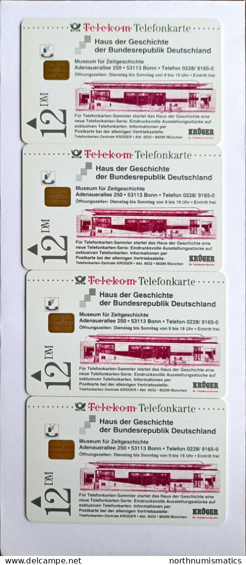 4 Pcs Germany Telekom Telefonkarte Chip Phone Card  Mint Consecutive Number - Lots - Collections