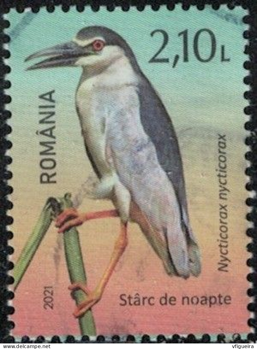 Roumanie 2021 Oblitéré Used Oiseau Nycticorax Nycticorax Bihoreau Gris Y&T RO 6675 SU - Used Stamps