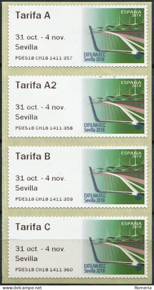 Espagne - 2018 - Sévilla - 31 Oct - 4 Nov - Exfilna ECC - Timbres De Distributeurs [ATM]