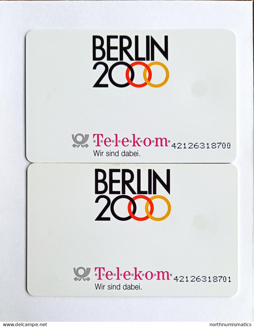 2 Pcs Germany Telekom Telefonkarte Chip Phone Card  Mint Consecutive Number - Lots - Collections