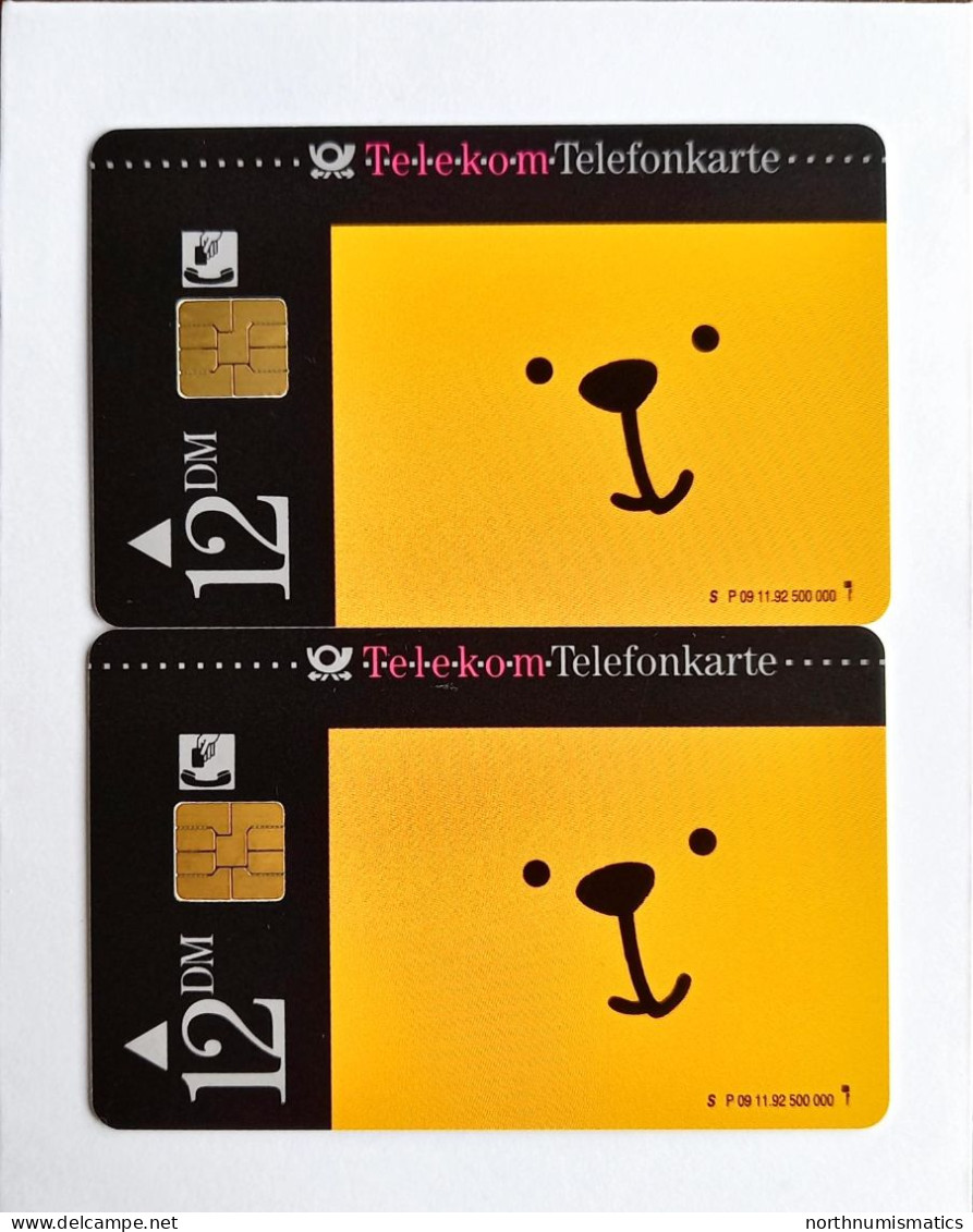 2 Pcs Germany Telekom Telefonkarte Chip Phone Card  Mint Consecutive Number - Lots - Collections
