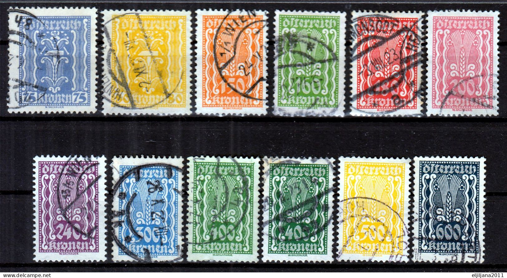 ⁕  Austria 1922 ⁕ Wappen, Coat Of Arms / Allegorical Mi.361 ... ⁕ 40v Used - Scan - Used Stamps