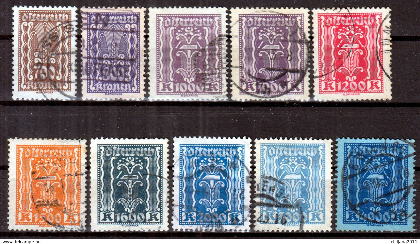 ⁕  Austria 1922 ⁕ Wappen, Coat Of Arms / Allegorical Mi.361 ... ⁕ 40v Used - Scan - Used Stamps