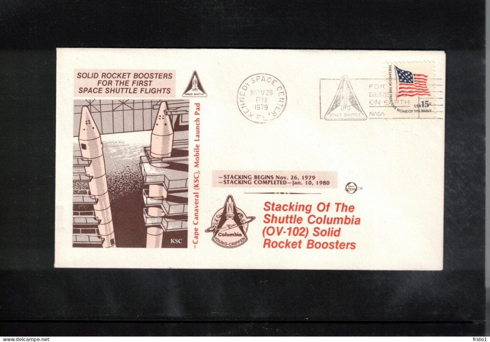 USA 1979 Space / Weltraum Space Shuttle Columbia - Stacking Of The Solid Rocket Boosters Interesting Cover - Estados Unidos