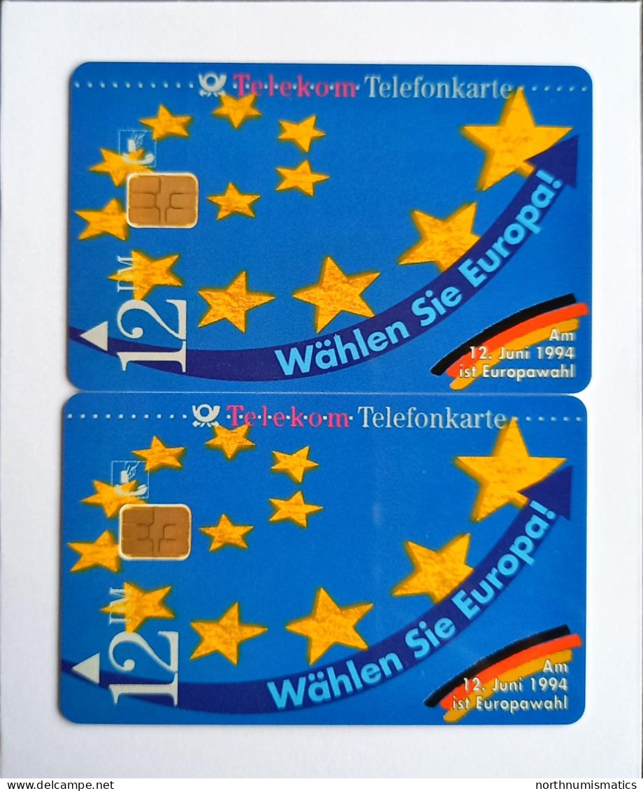 2 Pcs Germany Telekom Telefonkarte Chip Phone Card  Mint Consecutive Number - Lots - Collections