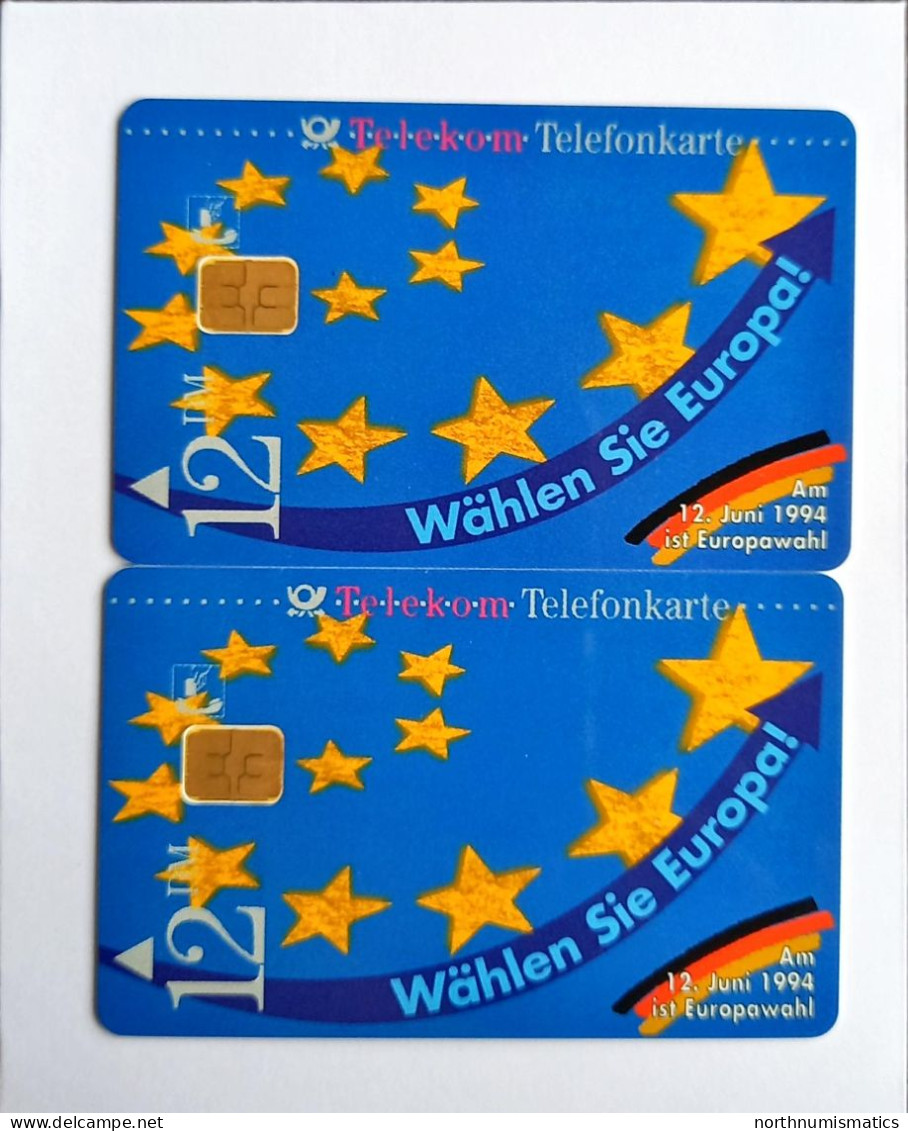 2 Pcs Germany Telekom Telefonkarte Chip Phone Card  Mint Consecutive Number - Lots - Collections