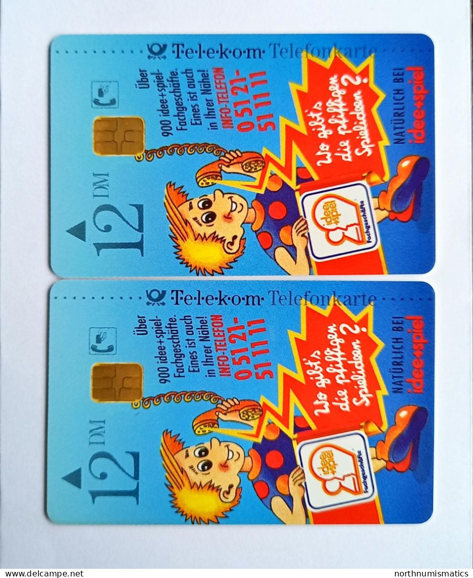 2 Pcs Germany Telekom Telefonkarte Chip Phone Card  Mint Consecutive Number - Lots - Collections