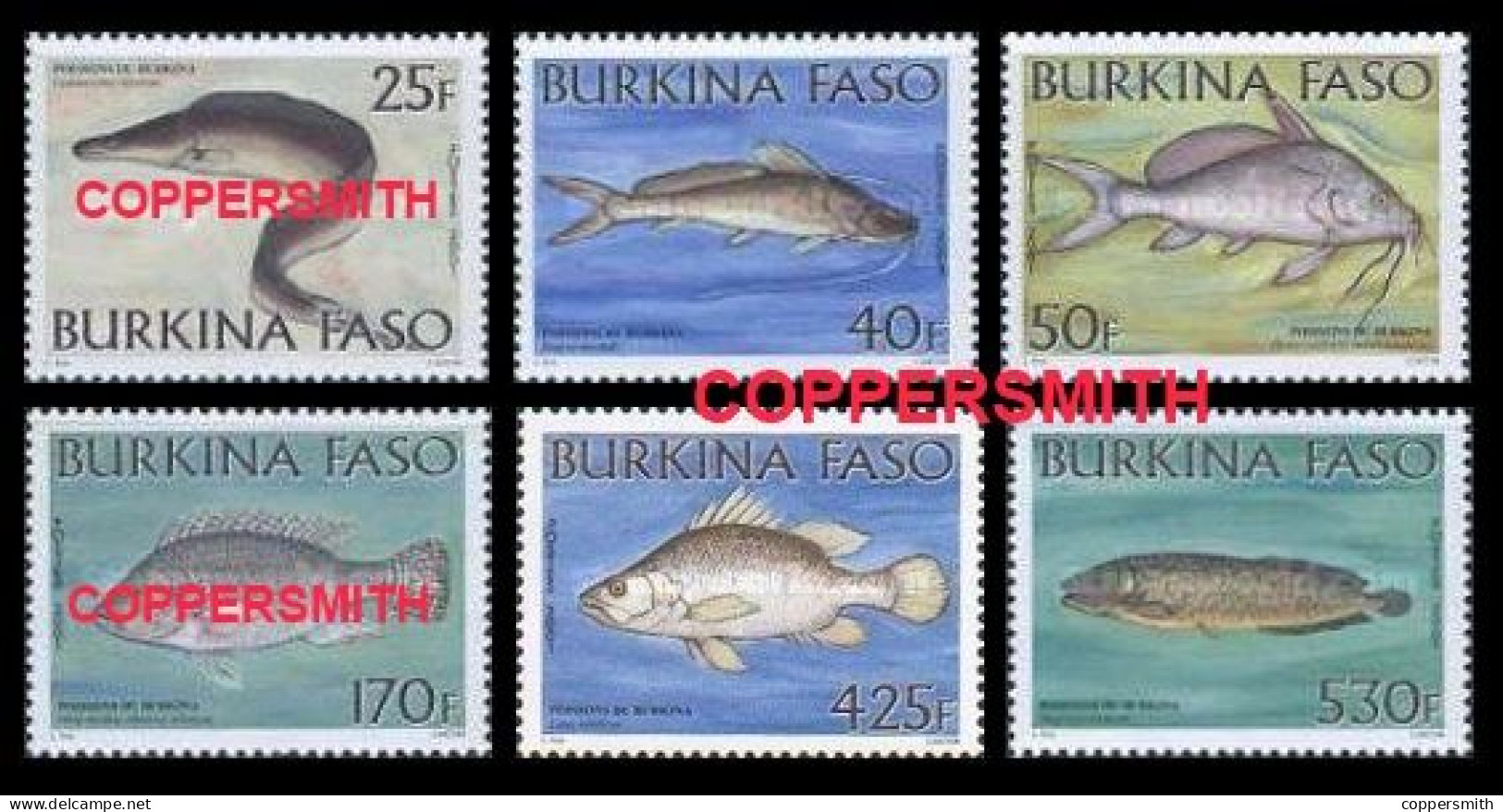 (046) Burkina Faso / 2001 / Fauna / Animals / Fish / Poissons / Fische / Rare / Scarce  ** / Mnh  Michel 1835-40 - Burkina Faso (1984-...)