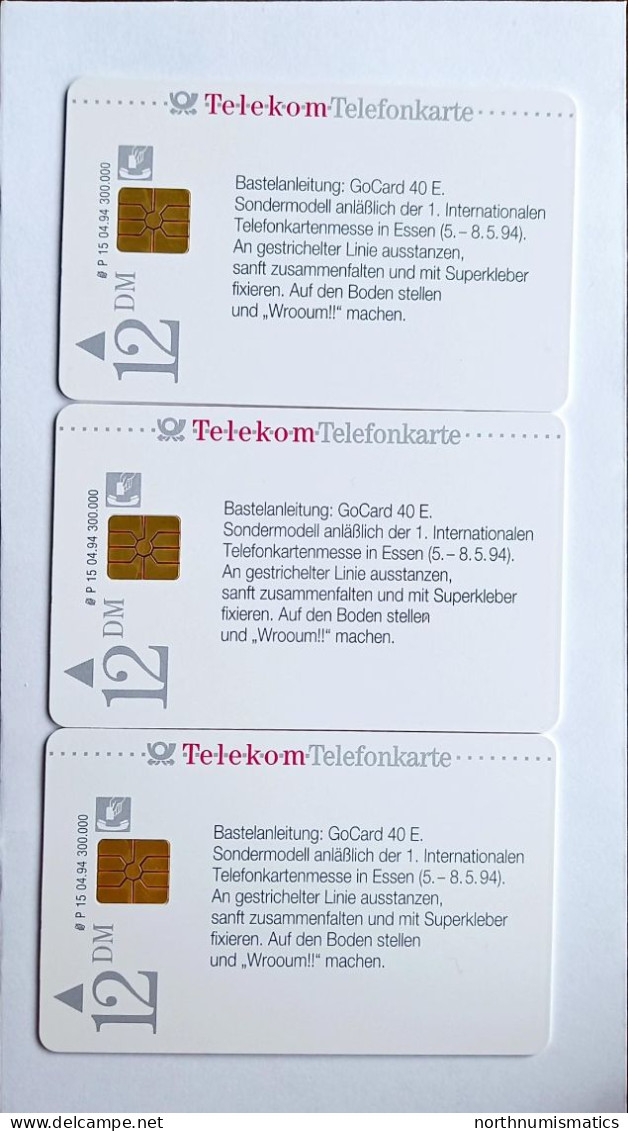 3 Pcs Germany Telekom Telefonkarte Chip Phone Card  Mint Consecutive Number - Lots - Collections