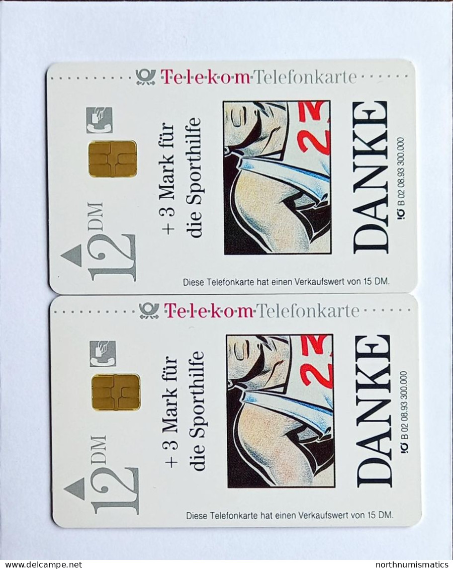 2 Pcs Germany Telekom Telefonkarte Chip Phone Card  Mint Consecutive Number - Lots - Collections