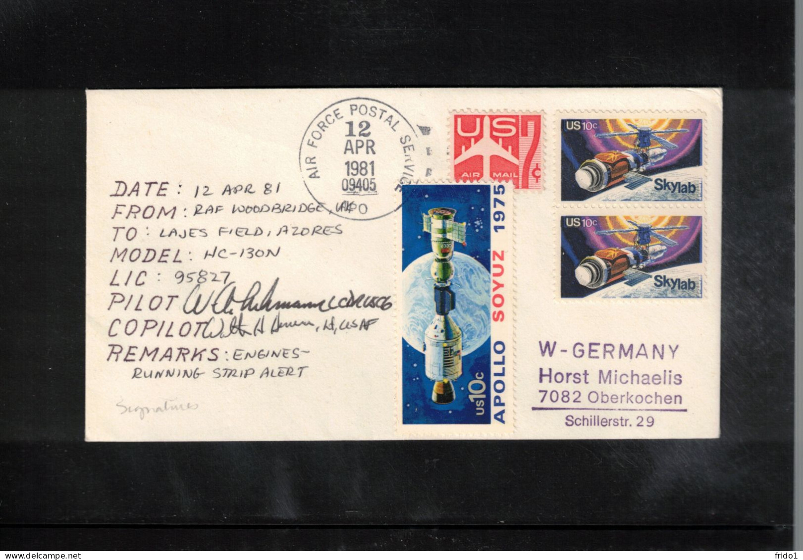 USA 1981 Space / Weltraum Space Shuttle - Department Of The Air Force Interesting Signed Cover - Stati Uniti