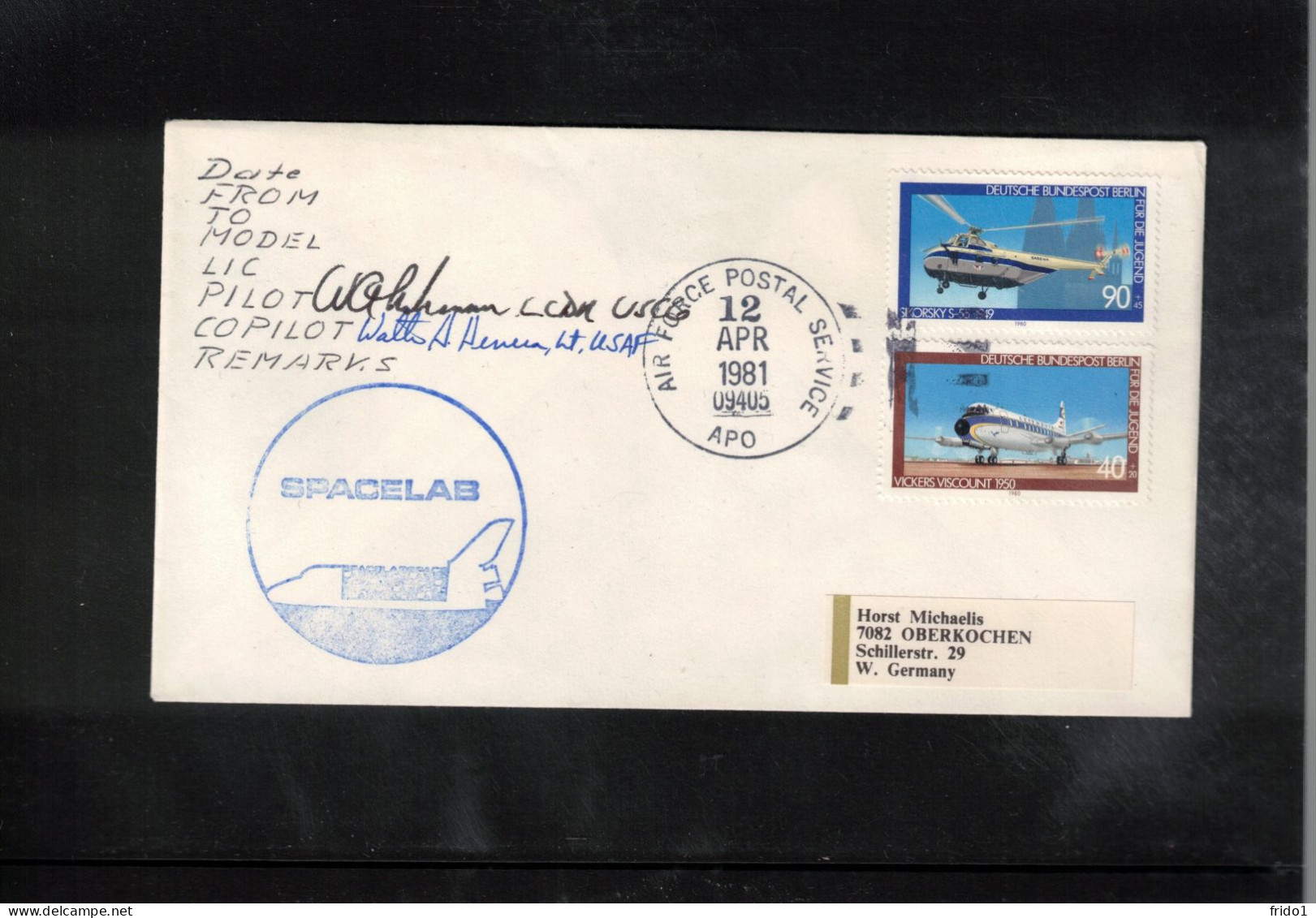 USA 1981 Space / Weltraum Space Shuttle - Department Of The Air Force Interesting Signed Cover - United States
