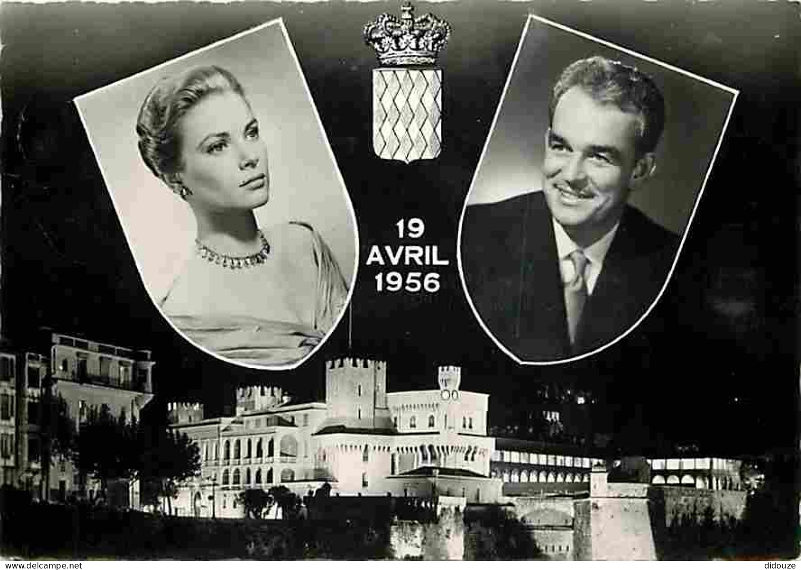 Monaco - Famille Royale - Le Prince Rallier Et Grace Kelly - Multivues - Voir Timbre - Flamme Postale - CPM - Voir Scans - Panoramische Zichten, Meerdere Zichten