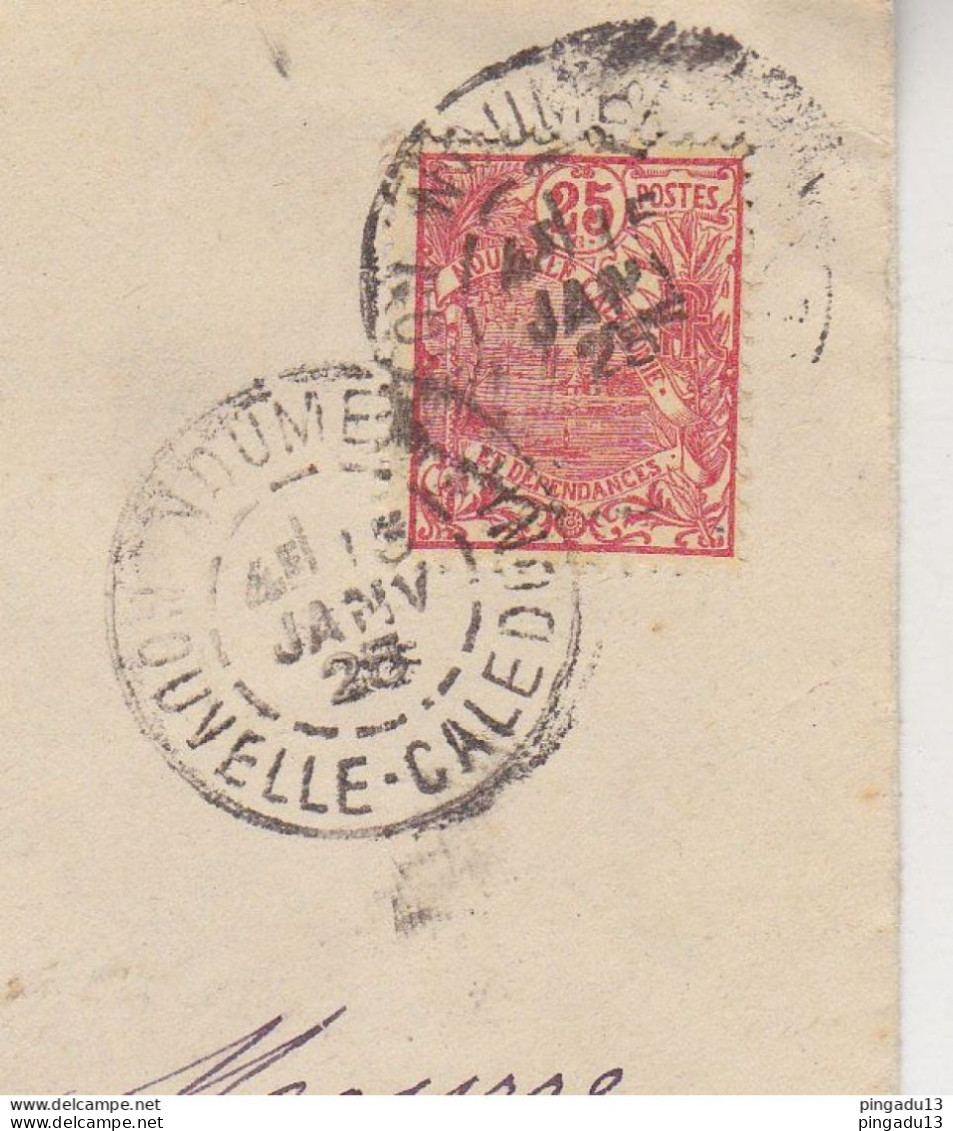 Fixe Marcophilie Lettre Desmazures Négociant Nouméa Pour Marseille 15 Janvier 1925 - Storia Postale