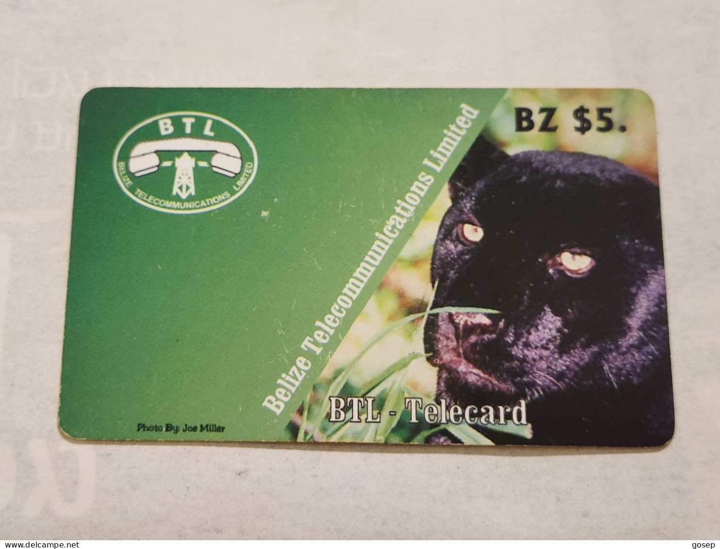 Belize-(BZ-BTL-TEL-0001)-Panther-(26)-(bz$5)-(187-635-1697)-(1183370)used Card+1card Prepiad/gift Free - Belice