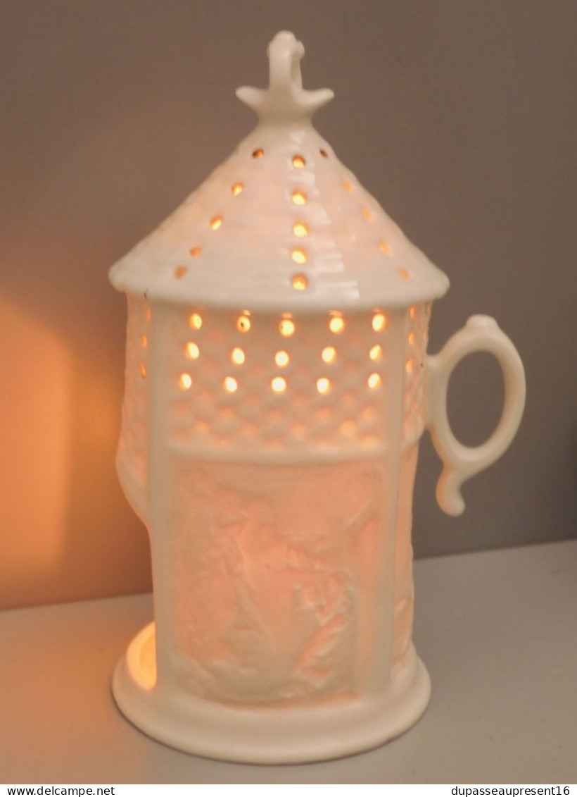 -ANCIENNE LAMPE PHOTOPHORE LITHOPHANIE VENITIENNE L.S. Scènes Religieuses   E - Lighting & Lampshades